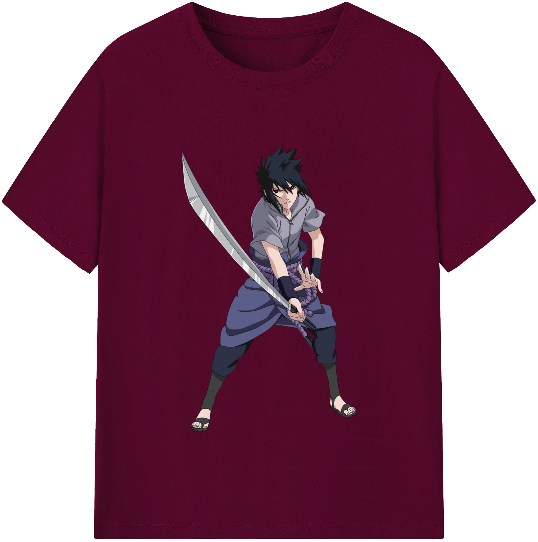 （画像用） NARUTO -ナルト- うちは サスケ Uchiha Sasuke レディースカジュアルプリントTシャツ（綿100％）